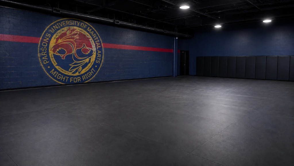 PUMA crest on the left wall of the Tippecanoe Drive training room